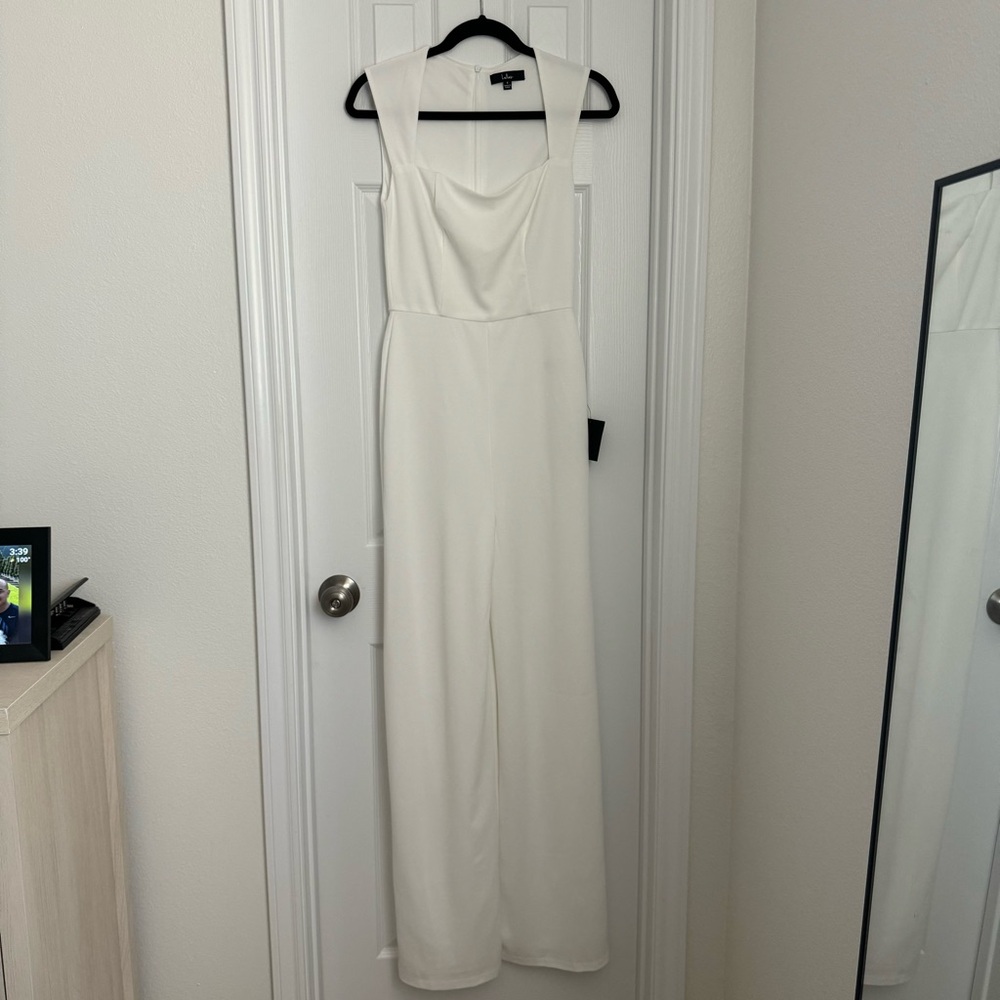 Lulus Enticing Endeavors White Jumpsuit (S)